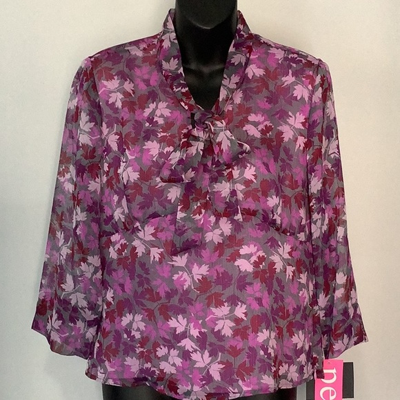 ⭐️HP⭐️LIZ CLAIBORNE Floral Blouse - Picture 4 of 15